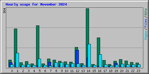 Hourly usage for November 2024